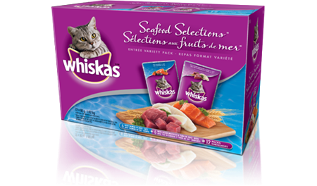 WHISKAS<sup>MD</sup> en sachet SELECTIONS AUX FRUITS DE MER<sup>MD</sup>