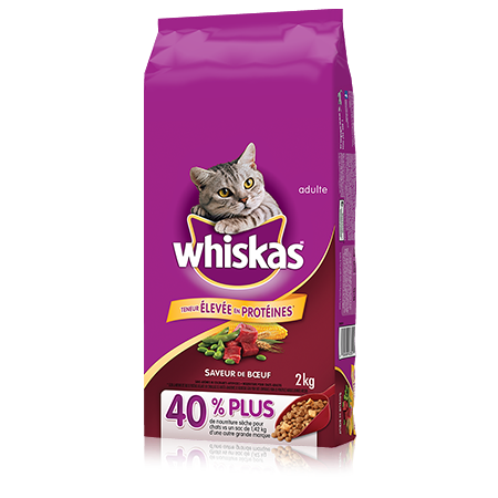 Nourriture sèche WHISKAS<sup>MD</sup> saveur de bœuf