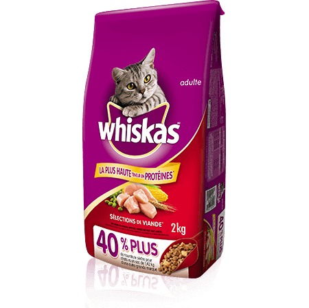 WHISKAS<sup>MD</sup> SELECTIONS DE VIANDE<sup>MD</sup> avec poulet