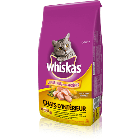 WHISKAS<sup>MD</sup> Chats d'intérieur avec poulet