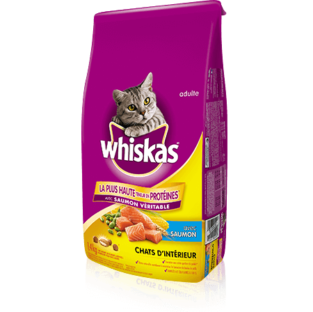 WHISKAS<sup>MD</sup> Chats d'intérieur avec saumon