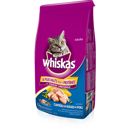 WHISKAS<sup>MD</sup> Contrôle des boules de poils avec poulet