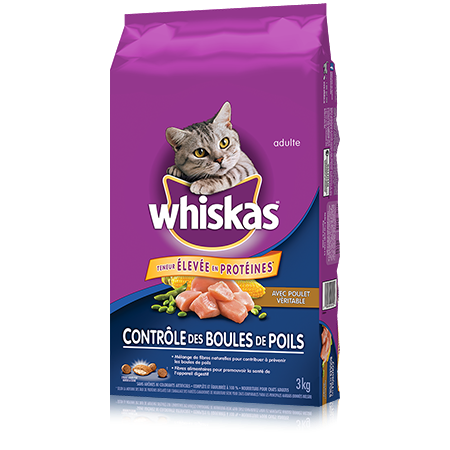 WHISKAS<sup>MD</sup> Contrôle des boules de poils avec poulet
