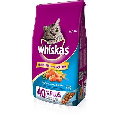WHISKAS<sup>MD</sup> SELECTIONS AUX FRUITS DE MER<sup>MD</sup> avec saumon