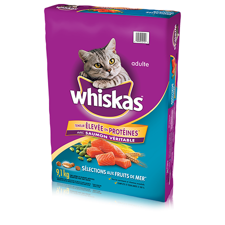 WHISKAS<sup>MD</sup> SÉLECTIONS AUX FRUITS DE MER<sup>MD</sup> avec saumon
