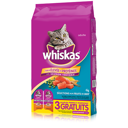 WHISKAS<sup>MD</sup> SÉLECTIONS AUX FRUITS DE MER<sup>MD</sup> avec saumon