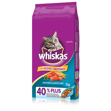 WHISKAS<sup>MD</sup> SÉLECTIONS AUX FRUITS DE MER<sup>MD</sup> avec saumon