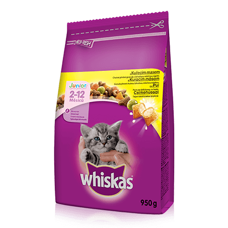 WHISKAS granule Junior s kuřecím 950g