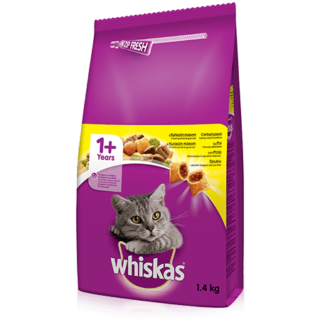 WHISKAS granule s kuřecím 1,4kg