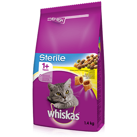 WHISKAS granule Sterile s kuřecím 1,4kg