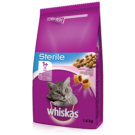WHISKAS granule Sterile s lososem 1,4kg