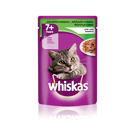 WHISKAS kapsička 7+ s jehněčím v želé 100g