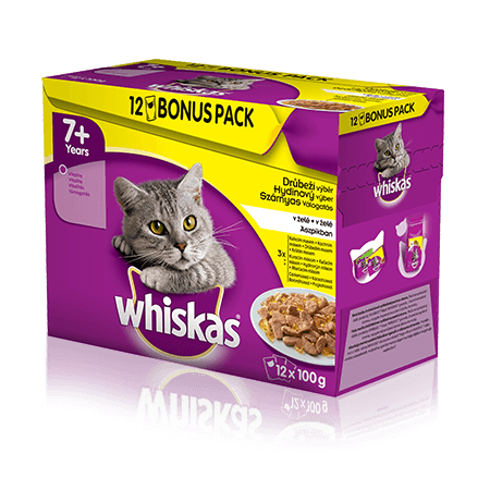 WHISKAS kapsičky 7+ drůbeží výběr v želé 12 x 100g