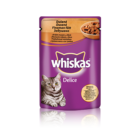WHISKAS kapsičky Delice Dušené s krůtím ve šťávě 85g