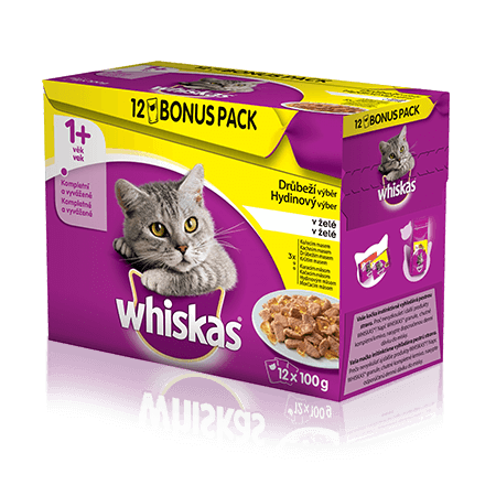 WHISKAS kapsičky Drůbeží výběr v želé 12 x 100g