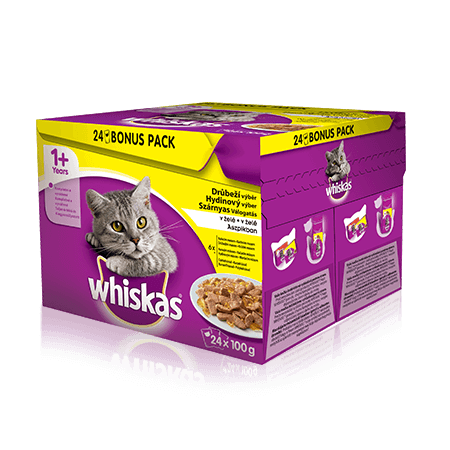 WHISKAS kapsičky Drůbeží výběr v želé 24 x 100g