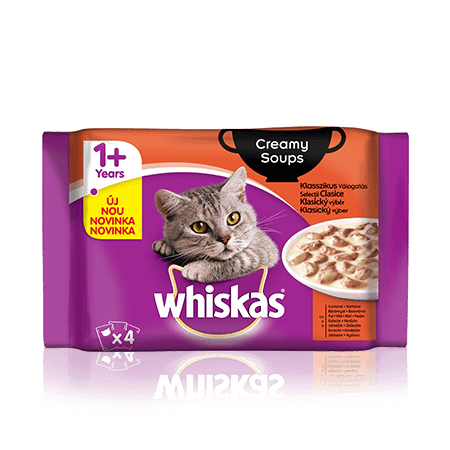 WHISKAS kapsičky Klasický výběr v krémové omáčce 4 x 85g
