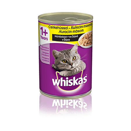 WHISKAS konzerva s kuřecím ve šťávě 400g
