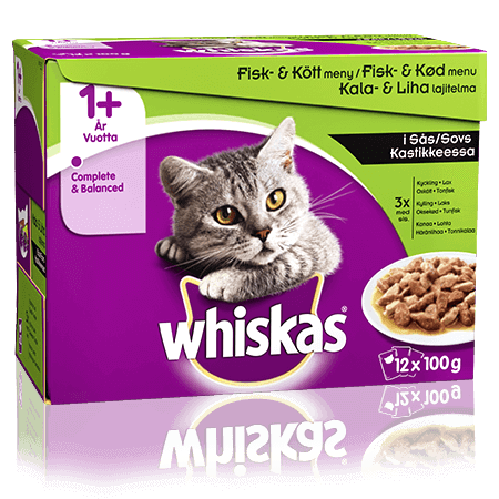 Whiskas® 1+ Fisk- & Kødmenu i Sovs
