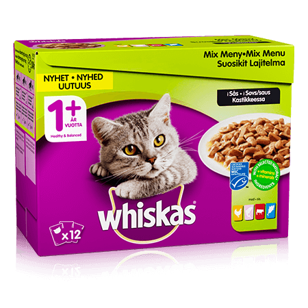 Whiskas® 1+ Fisk- & Kødmenu i Gelé