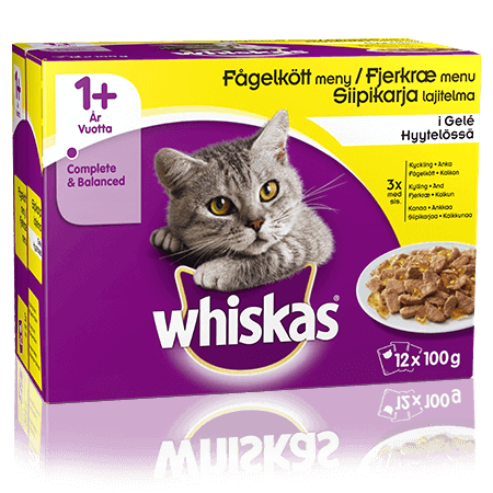 Whiskas® 1+ Fjerkræmenu i Gelé