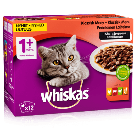 Whiskas® 1+ Klassisk menu i sovs