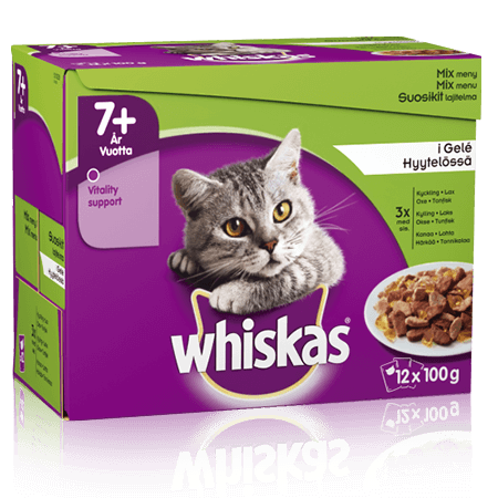 Whiskas® 7+ Fisk- & Kødmenu i Gelé