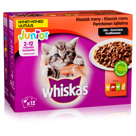 Whiskas® Junior Kødmenu i Sovs