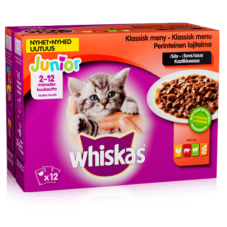 Whiskas® Junior Kødmenu i Sovs