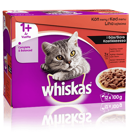 Whiskas® 1+ Lihalajitelma Kastikkeessa 12x100g