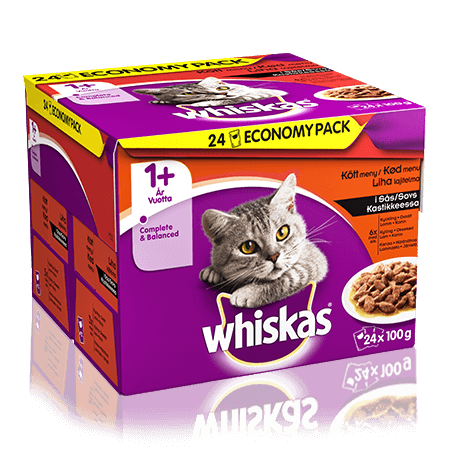 Whiskas® 1+ Lihalajitelma Kastikkeessa 24x100g