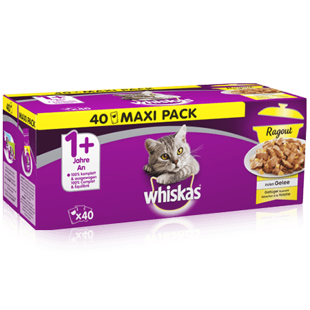 Whiskas 1+ Ragout Siipikarjalajitelma 40x85g