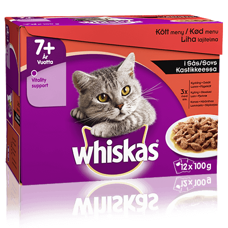 Whiskas® 7+ Lihalajitelma Kastikkeessa 12x100g
