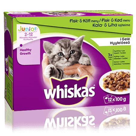 Whiskas® Junior Kala&Lihalajitelma Hyytelössä 12x100g
