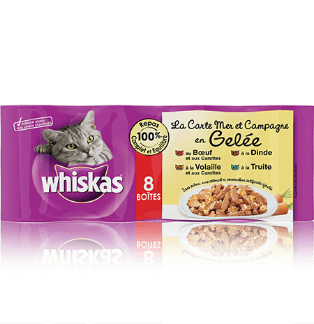 WHISKAS La Carte Mer et Campagne x8  en Gelée