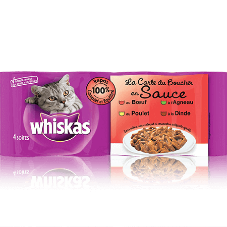 WHISKAS La Carte du Boucher x4 en Sauce