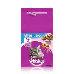 WHISKAS® Croquettes au Saumon pour Chat Stérilisé Adulte 1,75kg