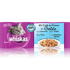 WHISKAS® La Carte du Pêcheur x4 en Gelée