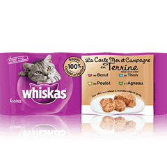 WHISKAS® La Carte Mer et Campagne x4 en Terrine