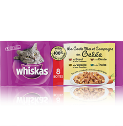 WHISKAS® La Carte Mer et Campagne x8  en Gelée