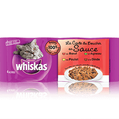WHISKAS® La Carte du Boucher x4 en Sauce