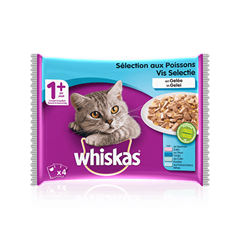 Sachets Fraicheur Aux Poissons X4 En Gelee Pour Chat Adulte Whiskas