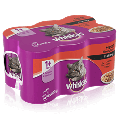 WHISKAS® 1+ Can Meaty Selection in Gravy 6 x 400g (2400g)