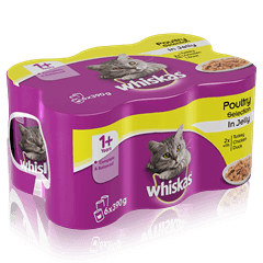 WHISKAS® 1+ Can Poultry Selection in Jelly 6 x 390g (2340g)