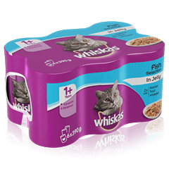 WHISKAS® 1+ Can Fish Selection in Jelly 6 x 390g (2340g)