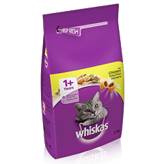 WHISKAS® 1+ Cat Complete Dry with Chicken 2kg
