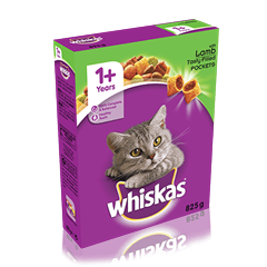WHISKAS® 1+ Cat Complete Dry with Lamb 825g