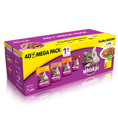 WHISKAS® Pouch Poultry Selection in Jelly 40 x 100g