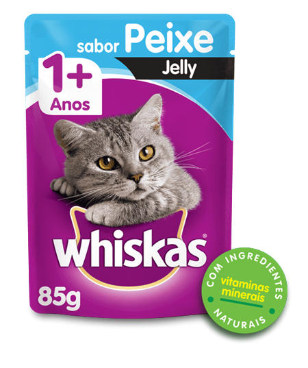 Sachê de Ração úmida para Gatos WHISKAS® Adulto Sabor peixe Jelly