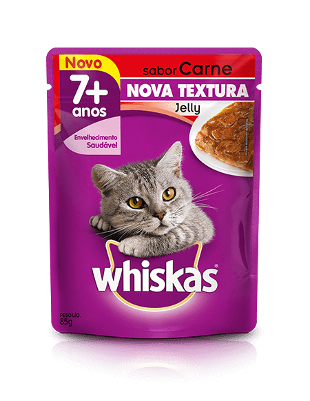 WHISKAS® Sachê Jelly Adulto 7+ Sabor Carne